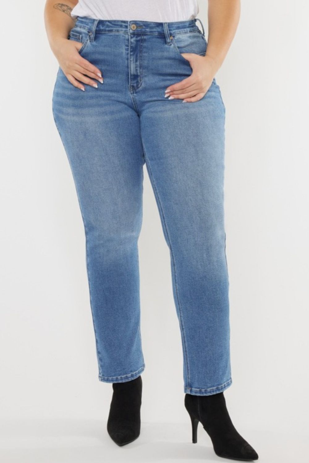 Kancan Full Size Cat's Whiskers High Waist Jeans - UrbanEthereal