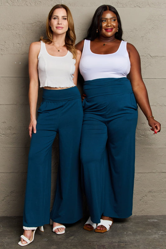 Culture Code My Best Wish Full Size High Waisted Palazzo Pants - UrbanEthereal