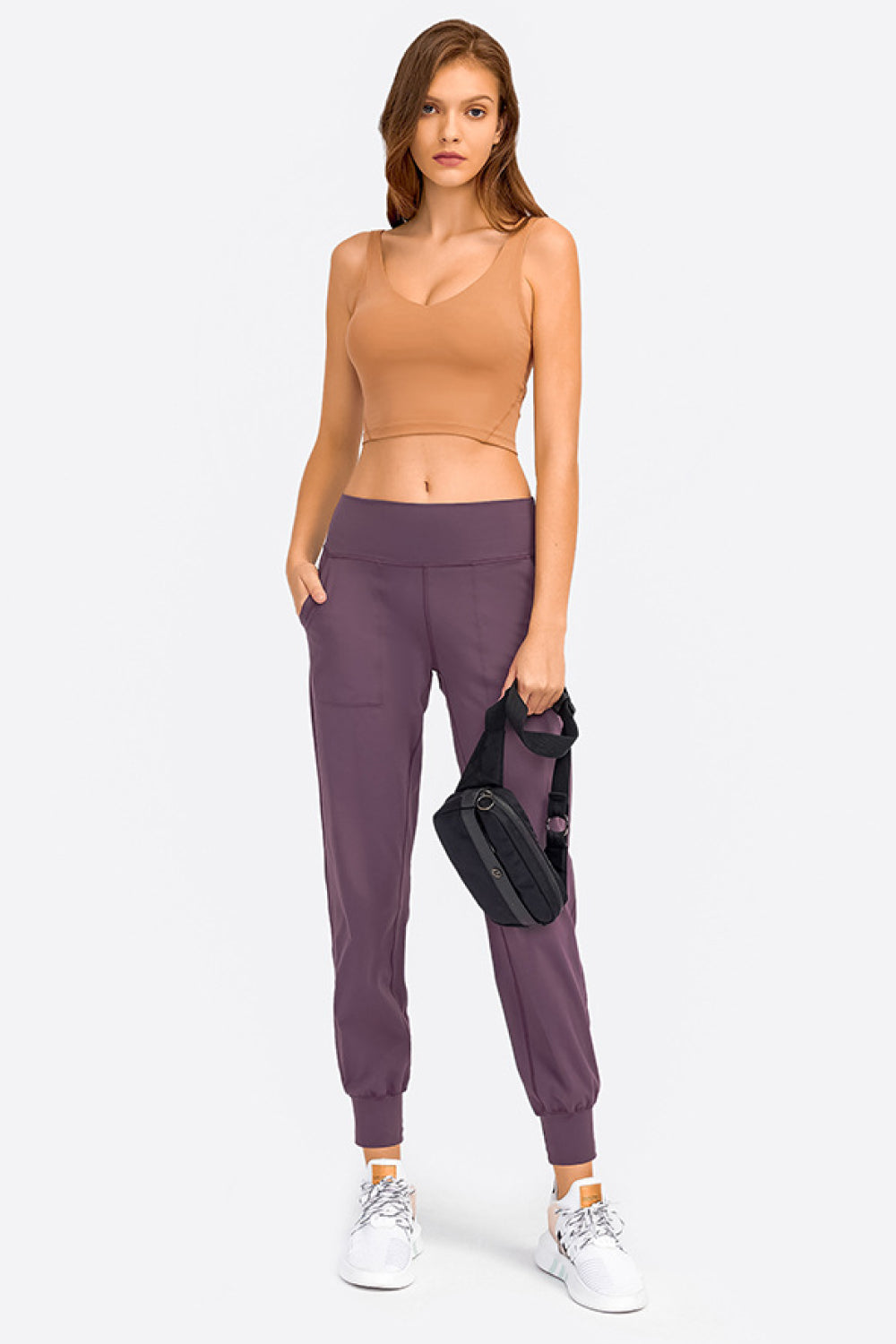Deep V-Neck Crop Sports Bra - UrbanEthereal