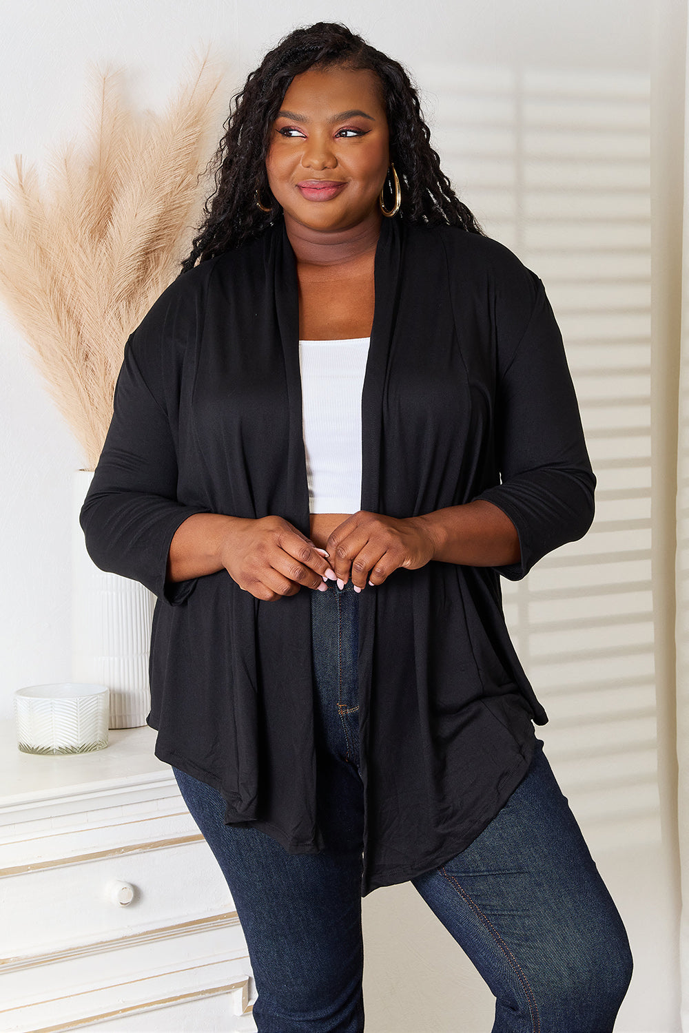 Culture Code Full Size Open Front Cardigan - UrbanEthereal