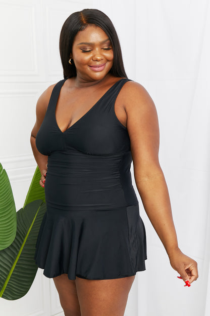 Marina West Swim Full Size Clear Waters Swim Dress in Black - UrbanEthereal