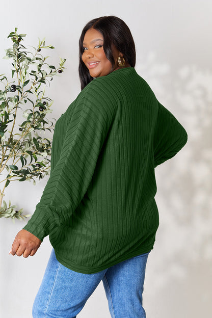 Basic Bae Full Size Ribbed Cocoon Cardigan - UrbanEthereal