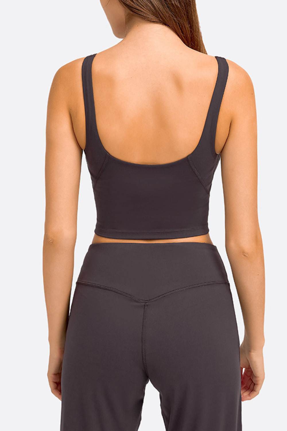 Deep V-Neck Crop Sports Bra - UrbanEthereal