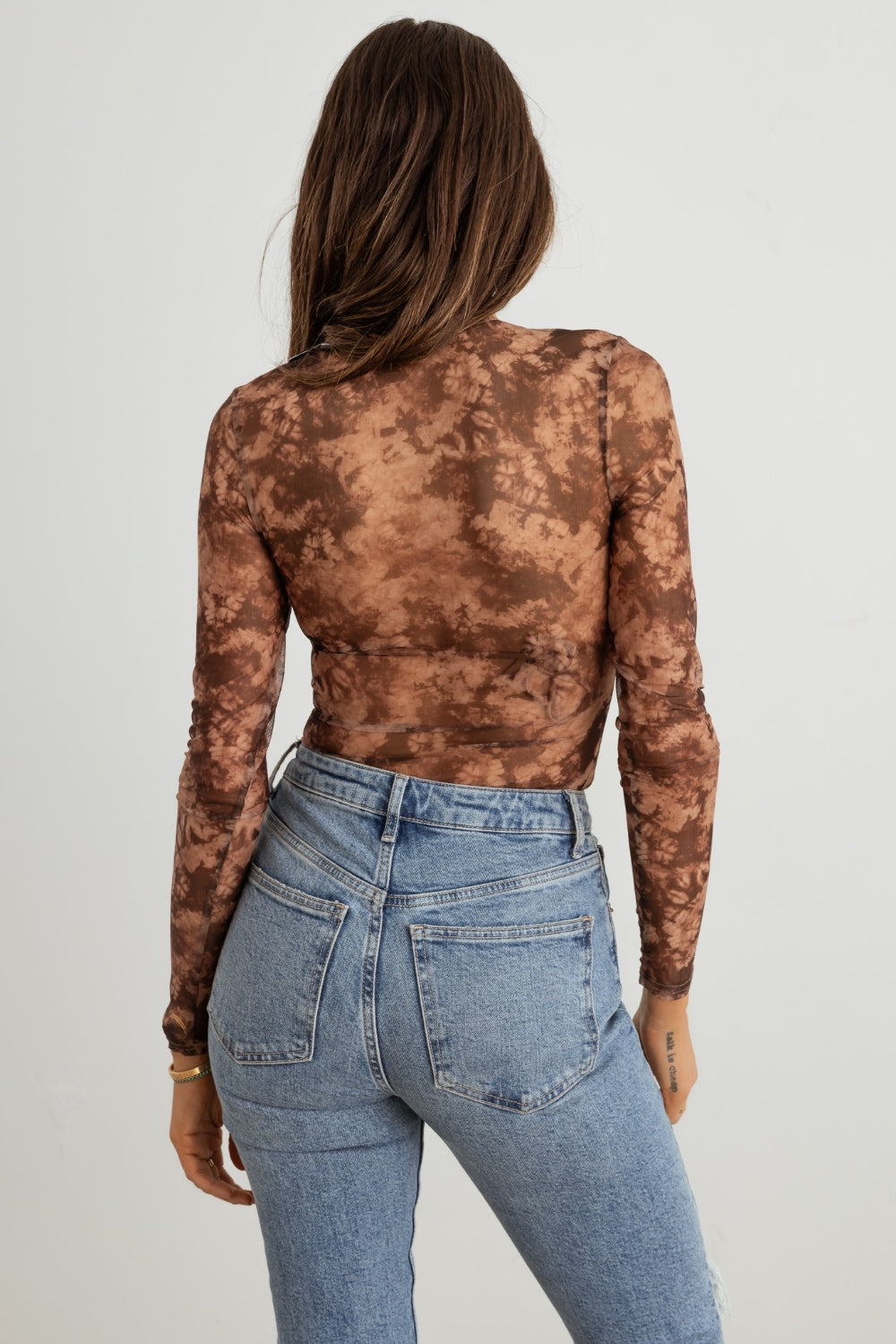 HERA COLLECTION Abstract Mesh Lace-Up Long Sleeve Bodysuit - UrbanEthereal