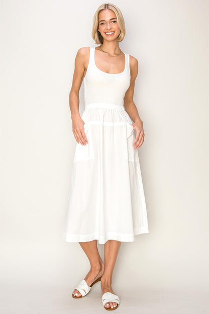 HYFVE Mixed Media Midi Tank Dress - UrbanEthereal