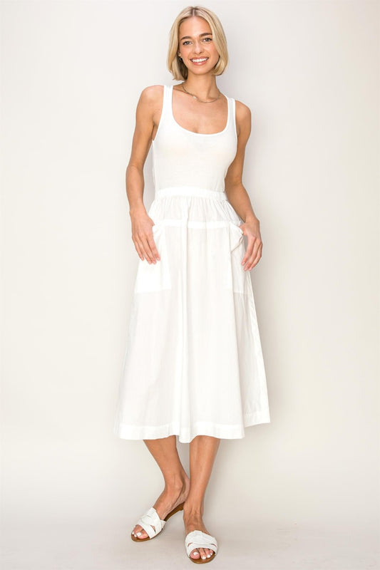 HYFVE Mixed Media Midi Tank Dress - UrbanEthereal