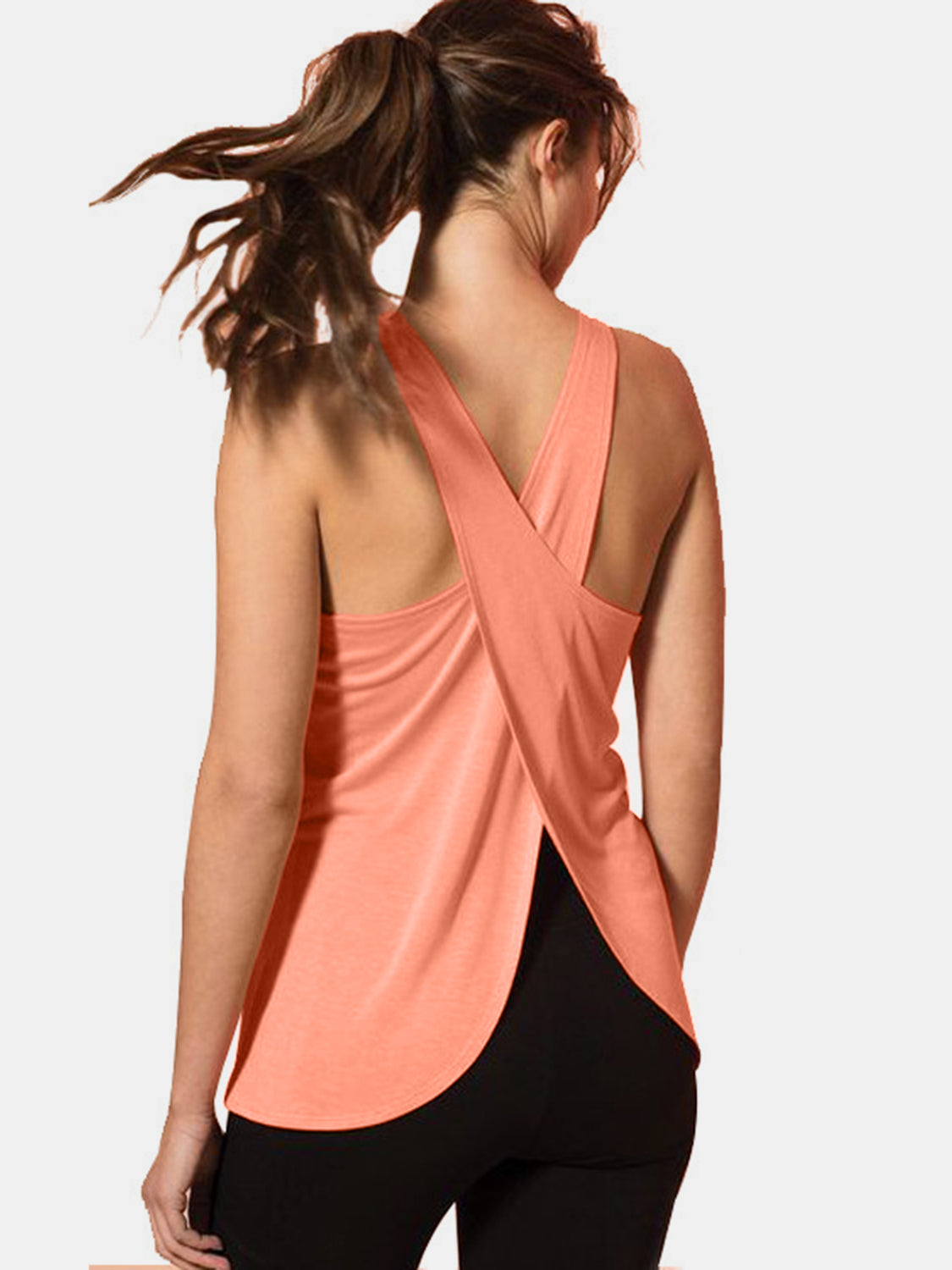 Crisscross Scoop Neck Active Tank - UrbanEthereal