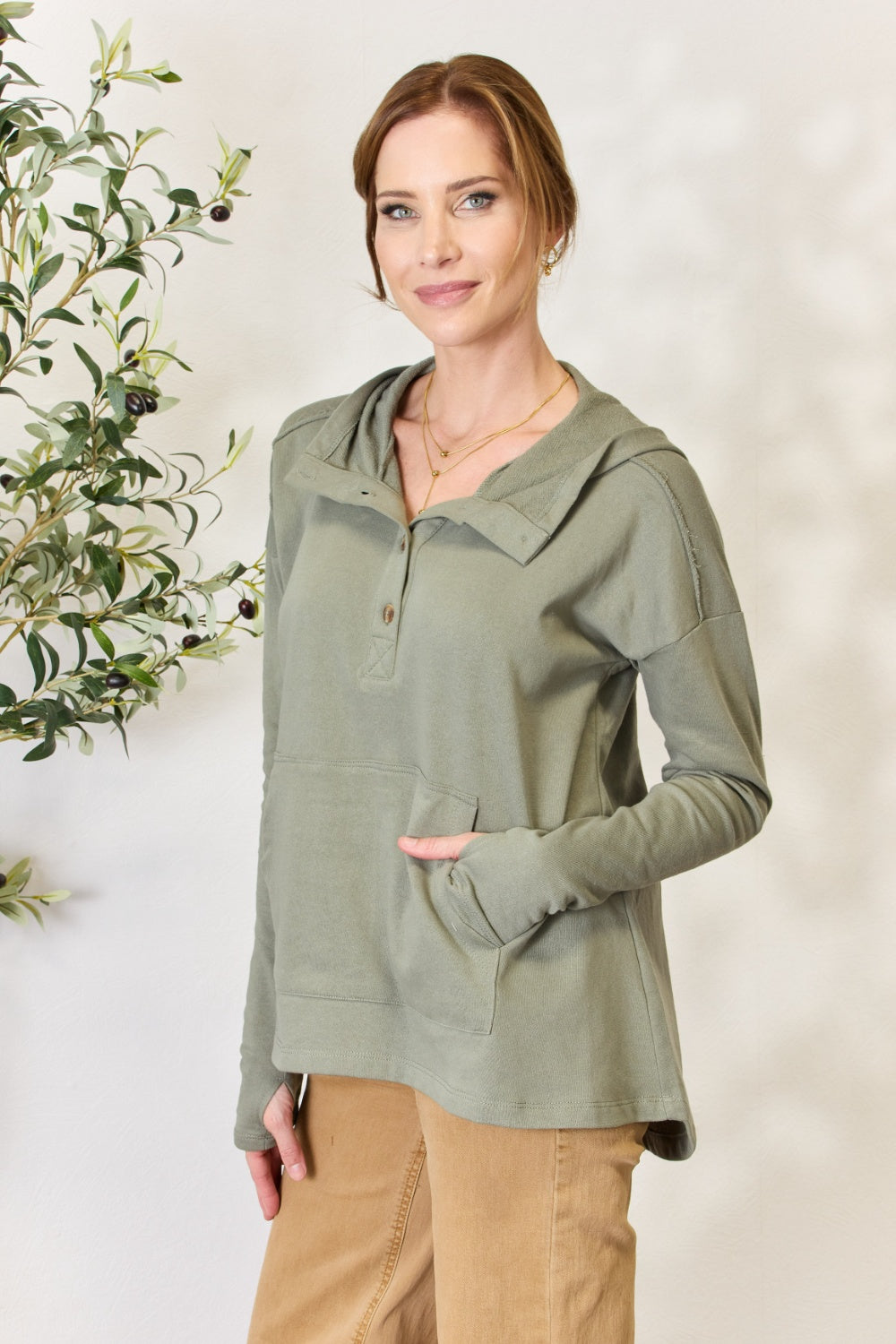 Culture Code Full Size Half Button Hoodie - UrbanEthereal