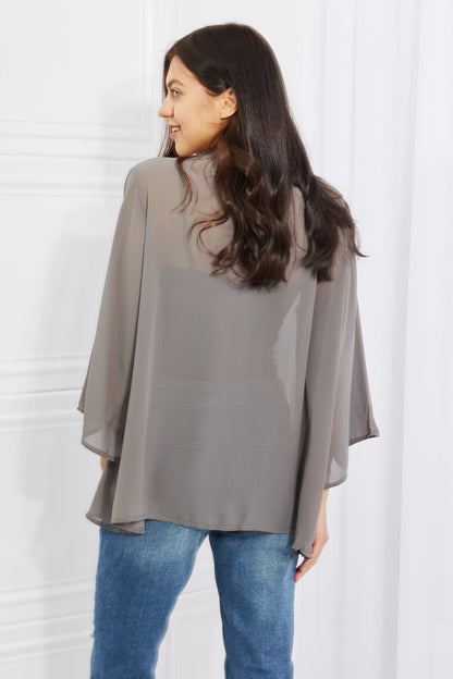Melody Just Breathe Full Size Chiffon Kimono in Grey - UrbanEthereal