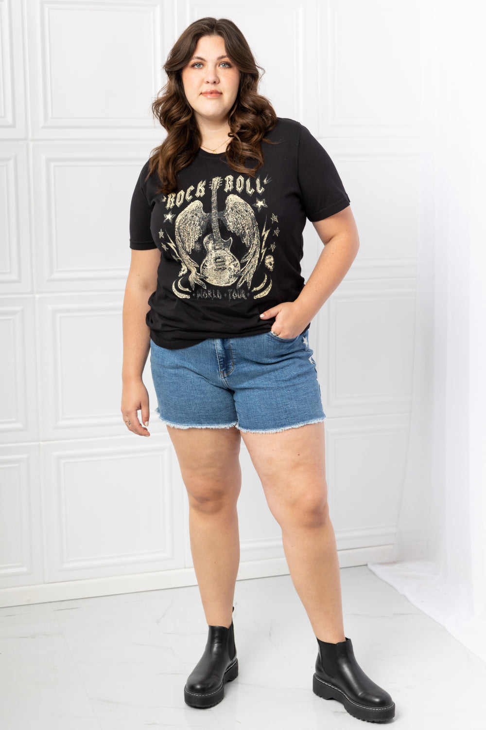 mineB Full Size Rock & Roll Graphic Tee - UrbanEthereal