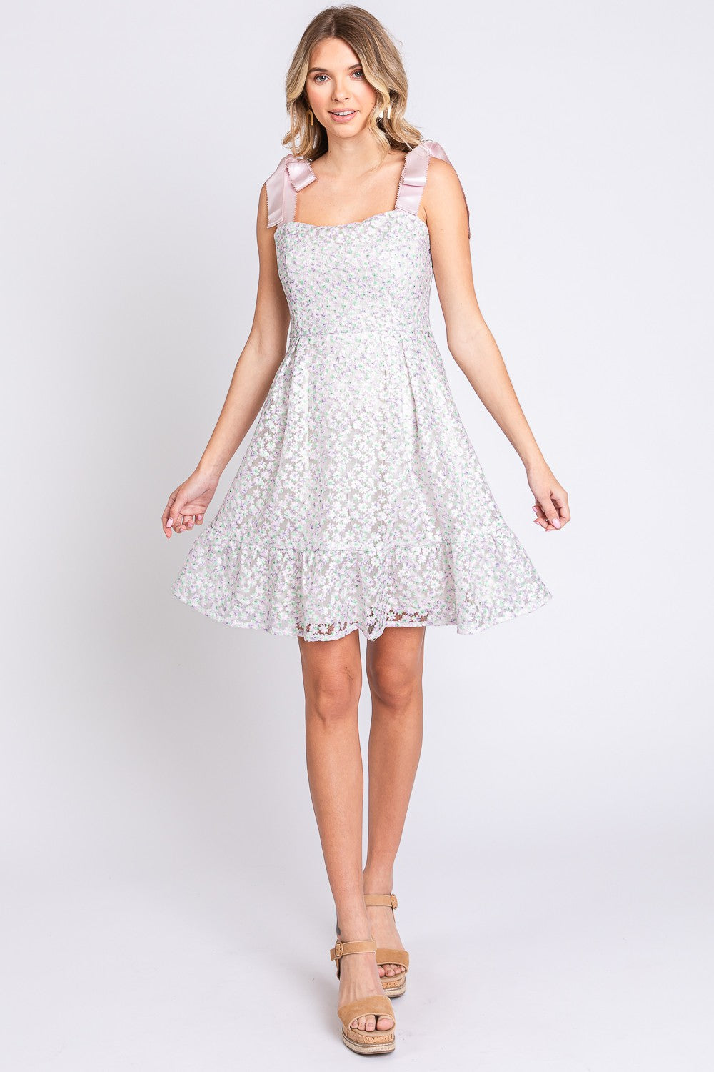 GeeGee Mesh Floral Embroidered Sleeveless Dress - UrbanEthereal