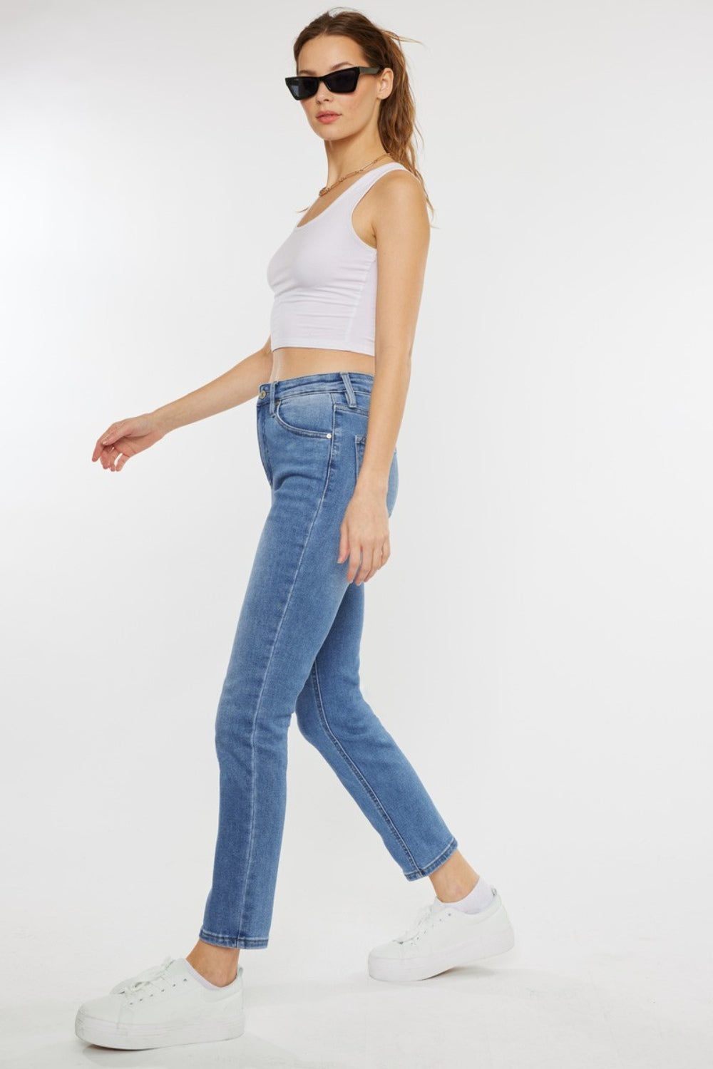 Kancan Full Size Cat's Whiskers High Waist Jeans - UrbanEthereal