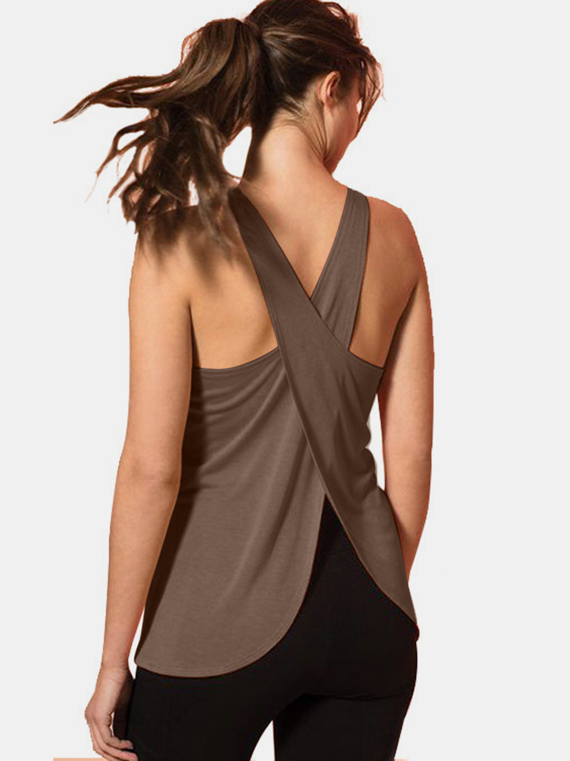 Crisscross Scoop Neck Active Tank - UrbanEthereal