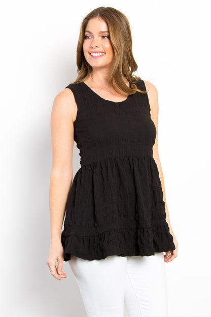 Be Stage Ruffled Sleeveless Babydoll Top - UrbanEthereal