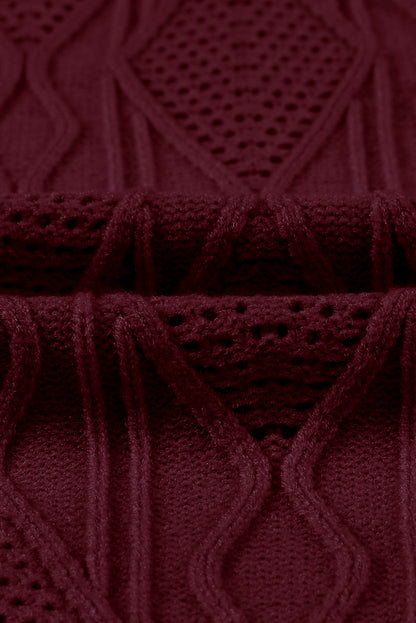 Plus Size Cable-Knit Button Up Sweater - UrbanEthereal