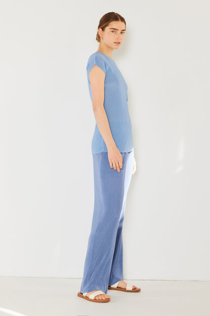 Marina West Swim Rib Pleated Elastic-Waist Wide Leg Pants - UrbanEthereal