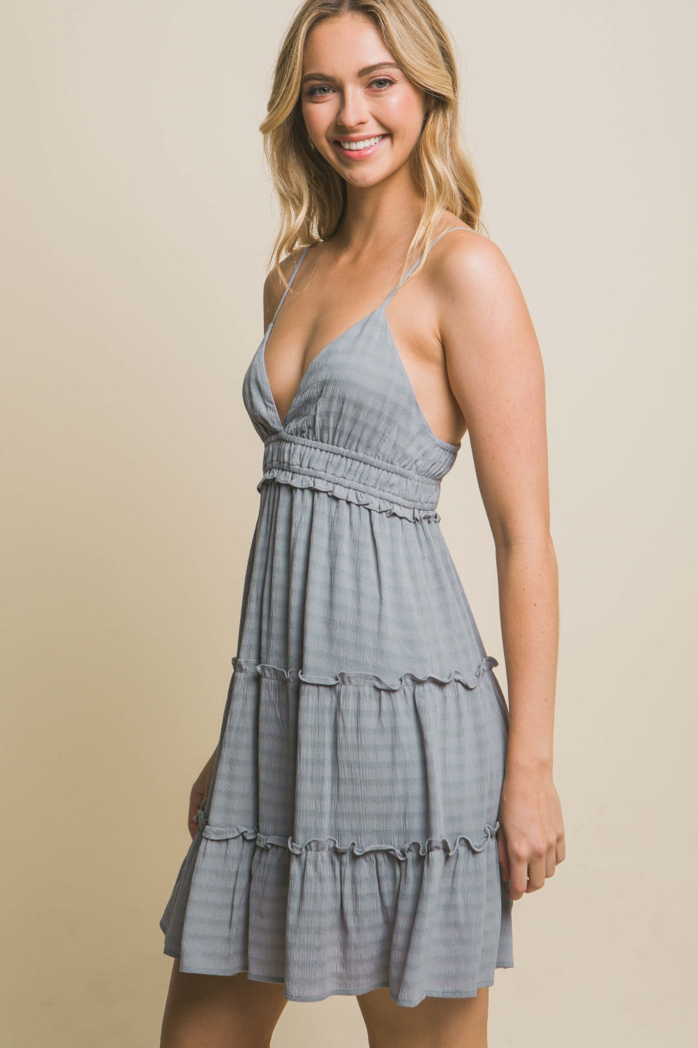 Love Tree Frill V-Neck Cami Dress - UrbanEthereal