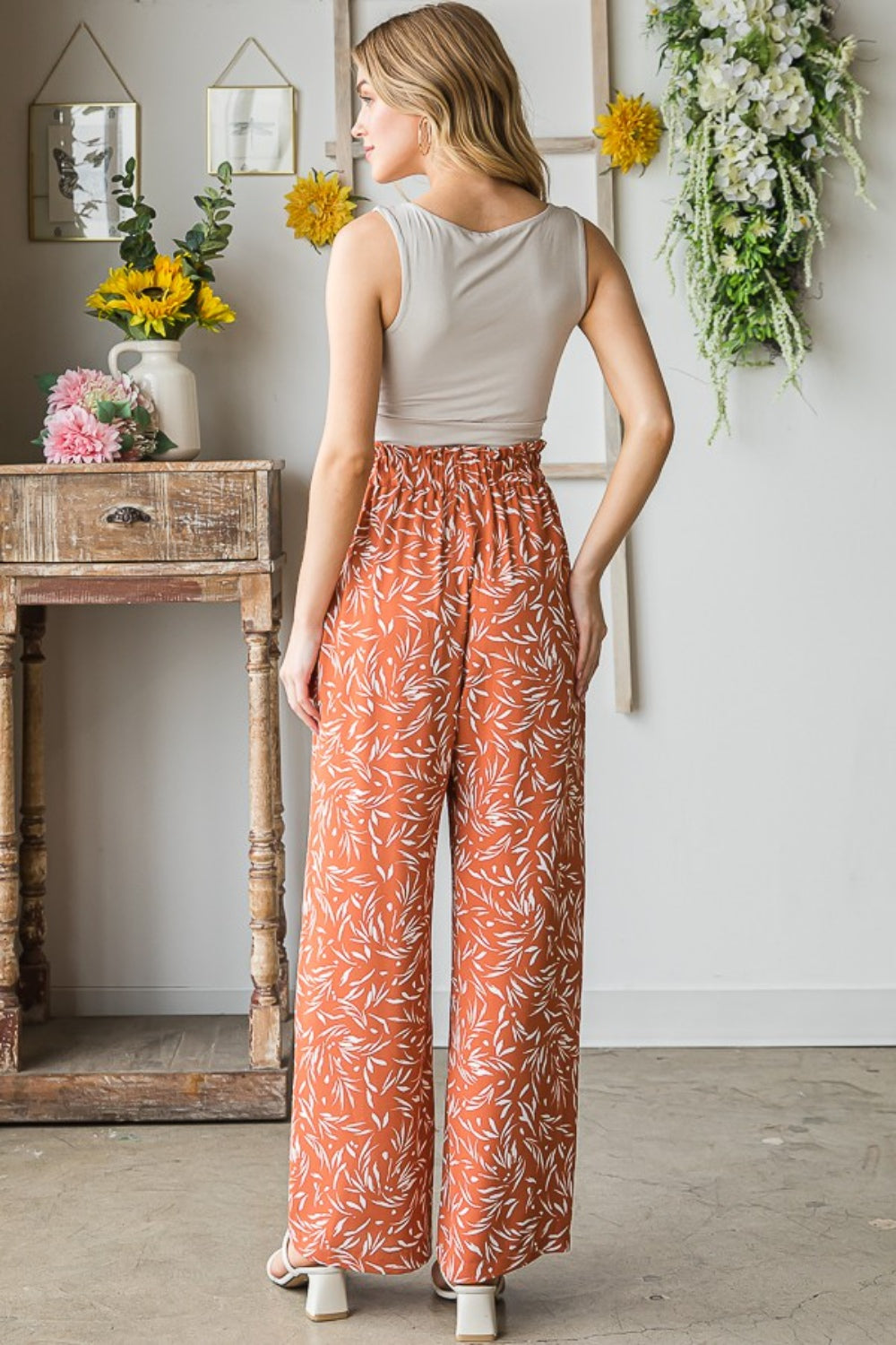 Heimish Full Size Printed Tied Straight Casual Pants - UrbanEthereal