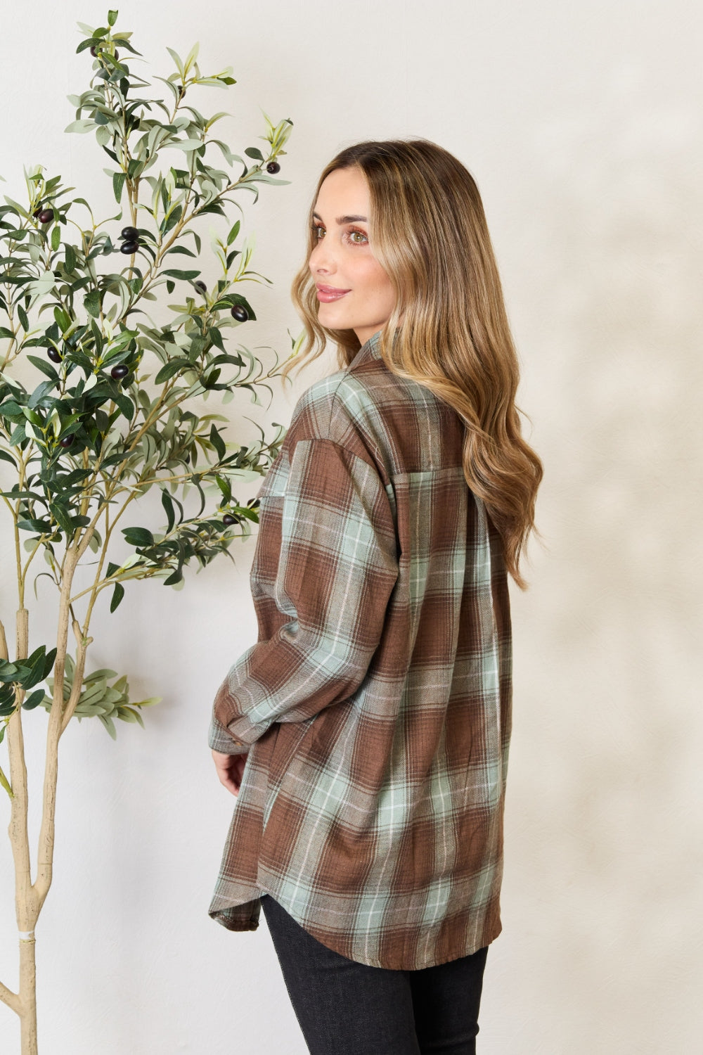 Plaid Dropped Shoulder Shirt - UrbanEthereal