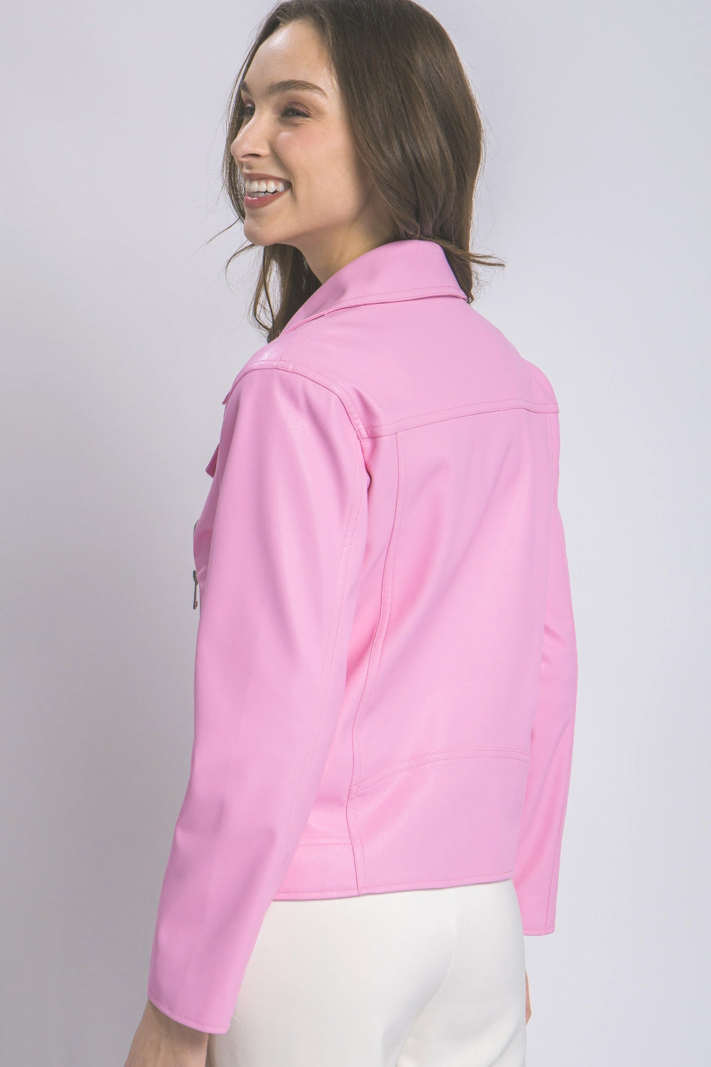 Love Tree Collared Neck Zip Up Jacket - UrbanEthereal