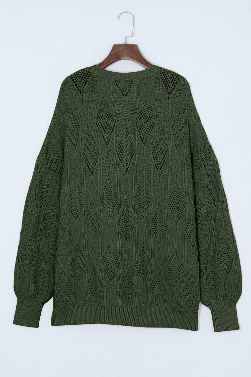 Plus Size Cable-Knit Button Up Sweater - UrbanEthereal