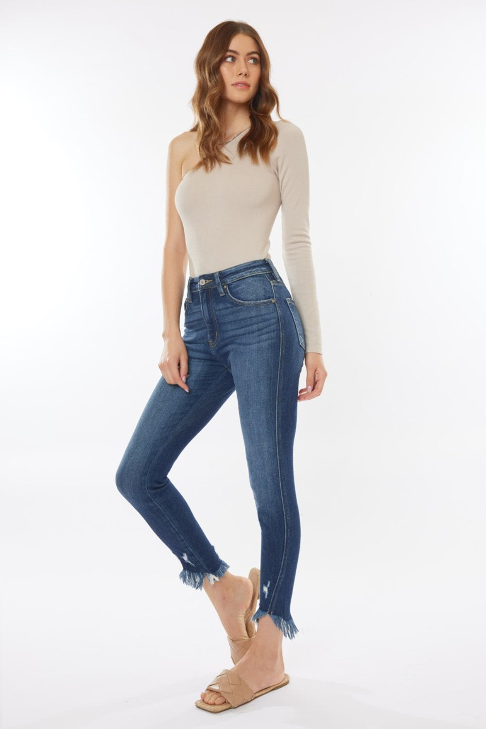 Kancan Raw Hem High Waist Cropped Jeans - UrbanEthereal