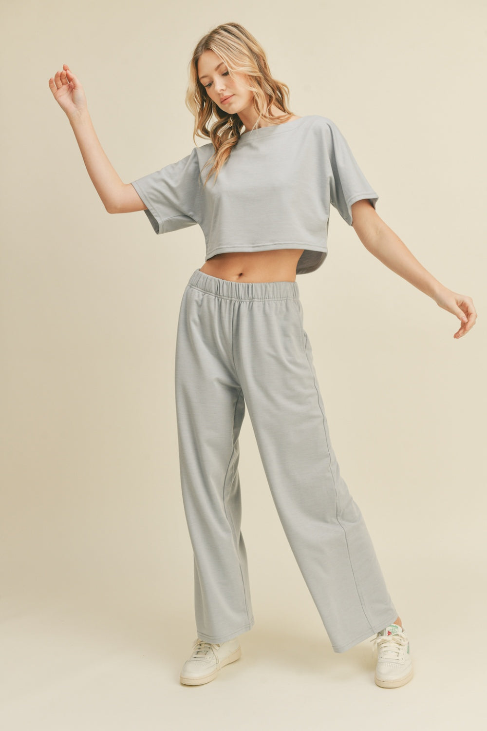 Kimberly C Full Size Short Sleeve Cropped Top and Wide Leg Pants Set - UrbanEthereal