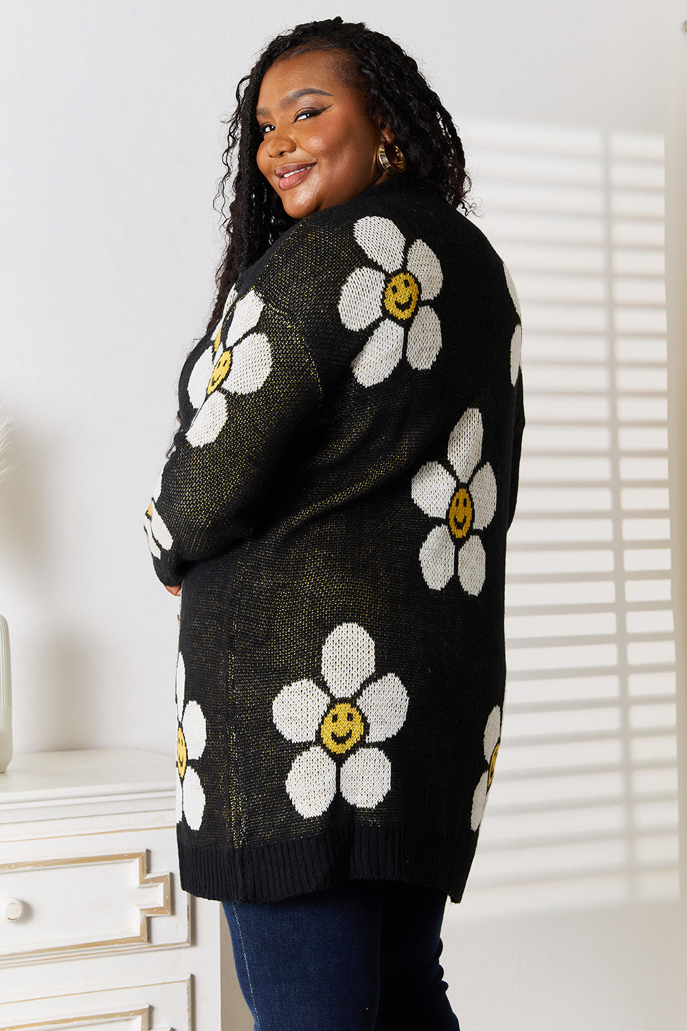 Floral Button Down Longline Cardigan - UrbanEthereal
