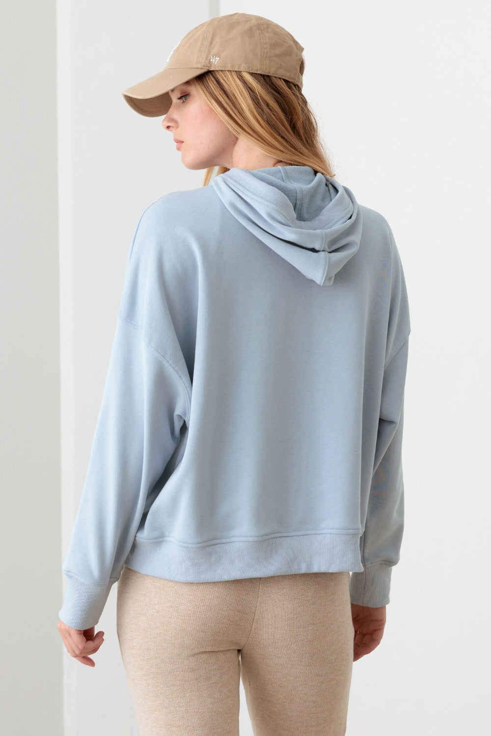 Le Lis Half Zip Drawstring Mock Neck Hoodie - UrbanEthereal