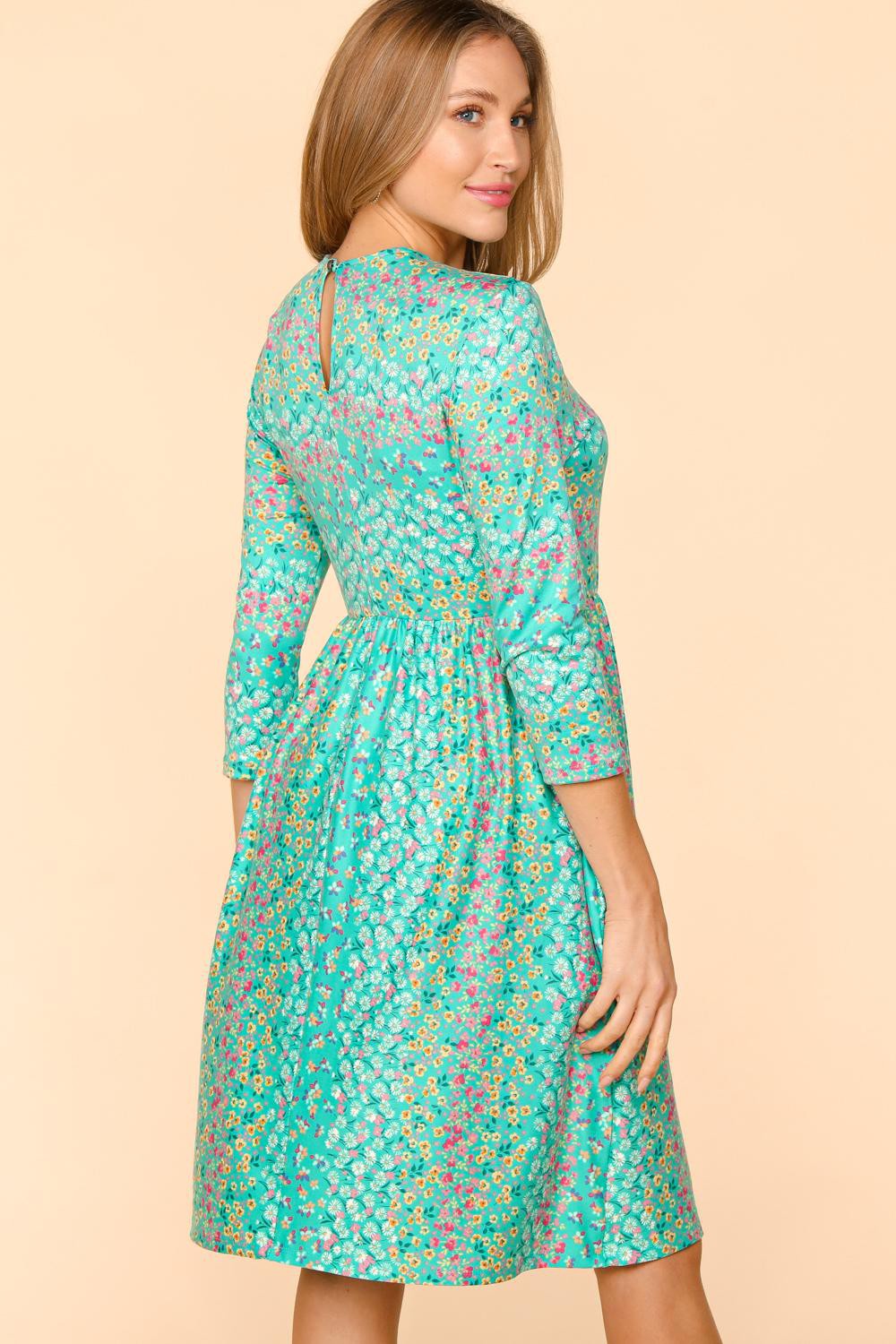 Haptics Round Neck Floral Dress with Pockets - UrbanEthereal