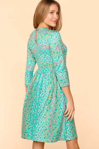 Haptics Round Neck Floral Dress with Pockets - UrbanEthereal