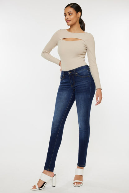 Kancan Mid Rise Gradient Skinny Jeans - UrbanEthereal