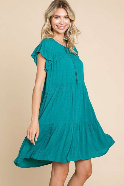 Culture Code Ruffle Cap Sleeve Tiered Dress - UrbanEthereal