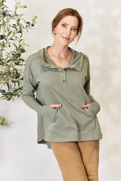 Culture Code Full Size Half Button Hoodie - UrbanEthereal