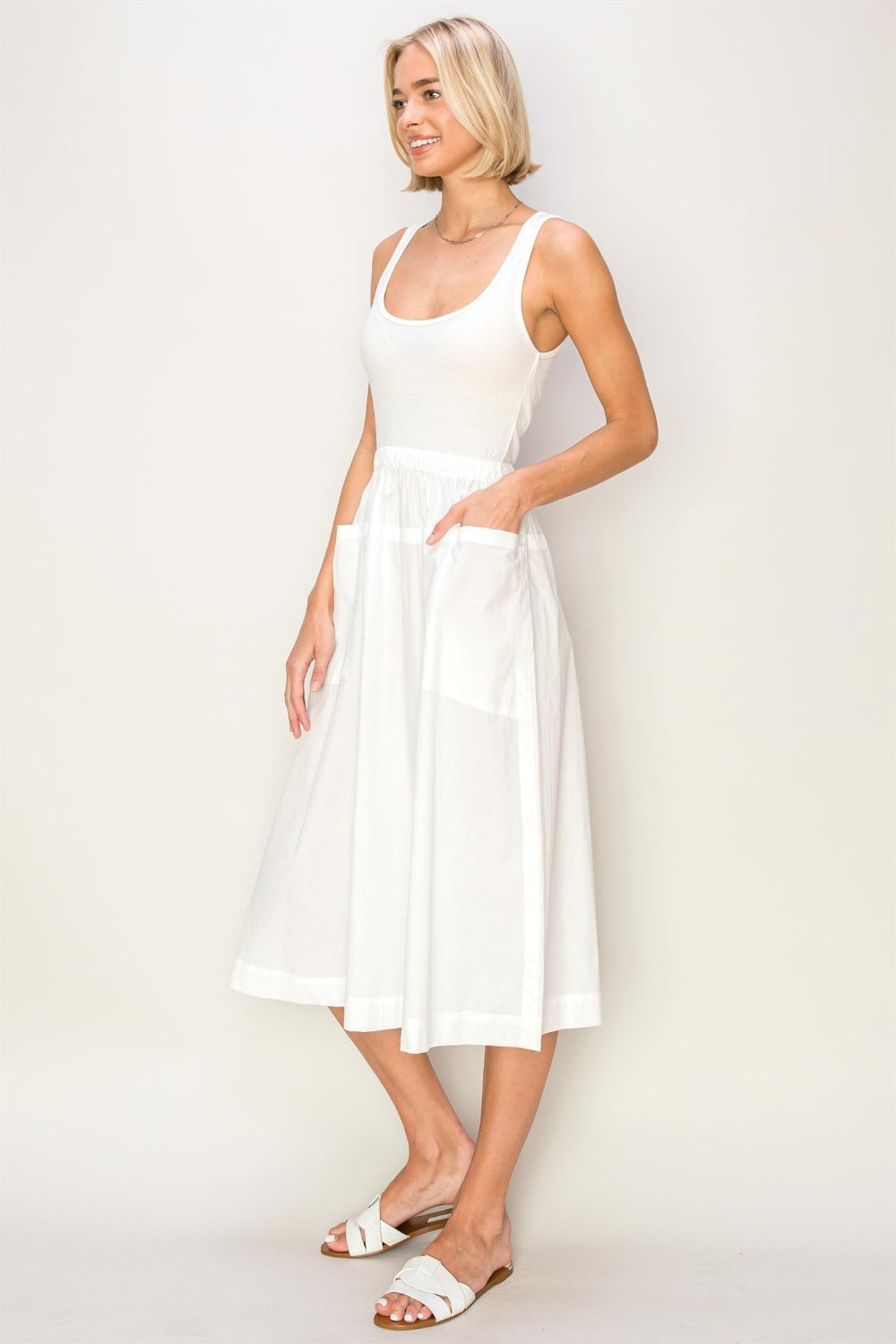 HYFVE Mixed Media Midi Tank Dress - UrbanEthereal