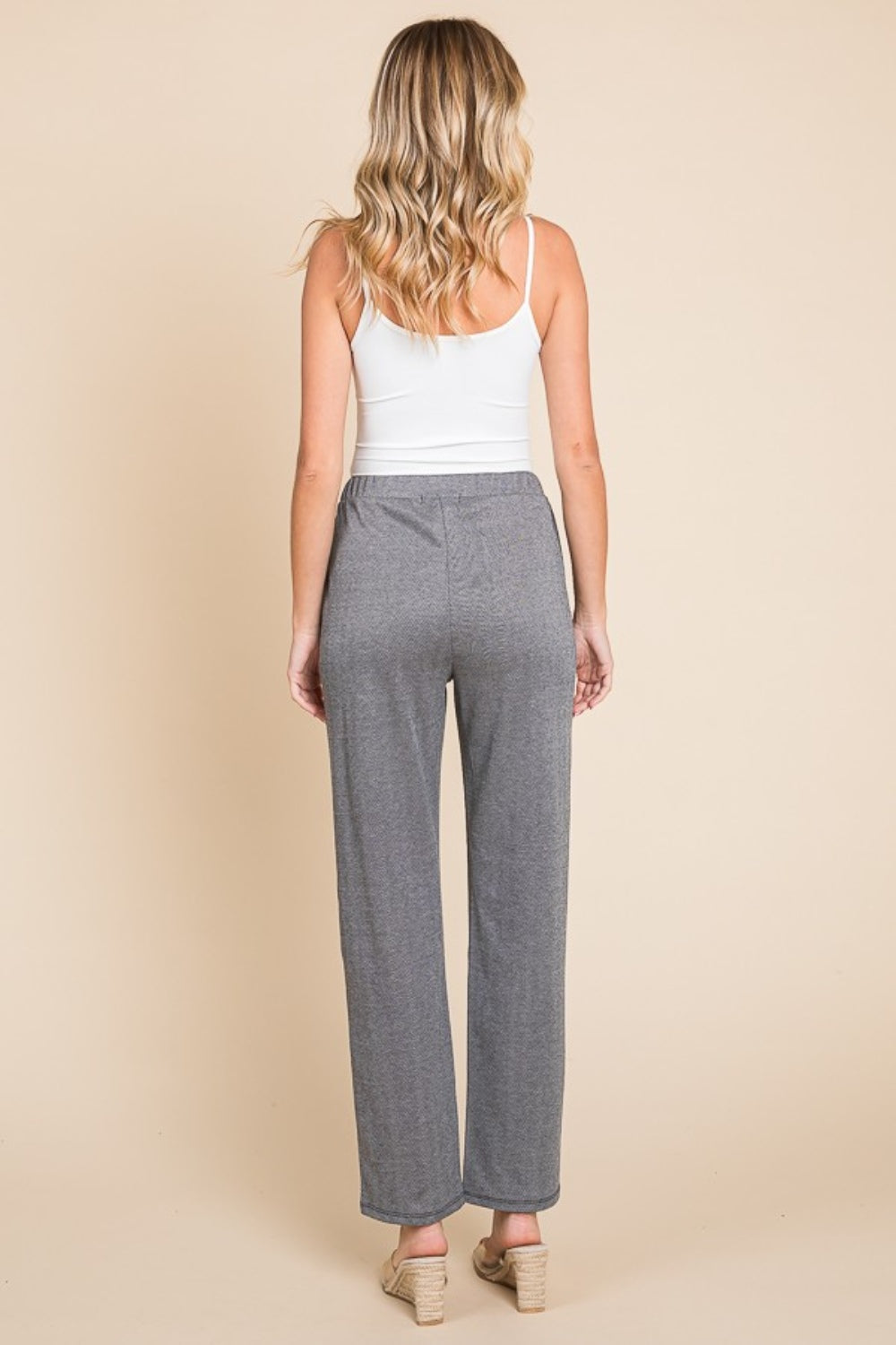 Culture Code Full Size Pin Tuck Detail Slim Pants - UrbanEthereal