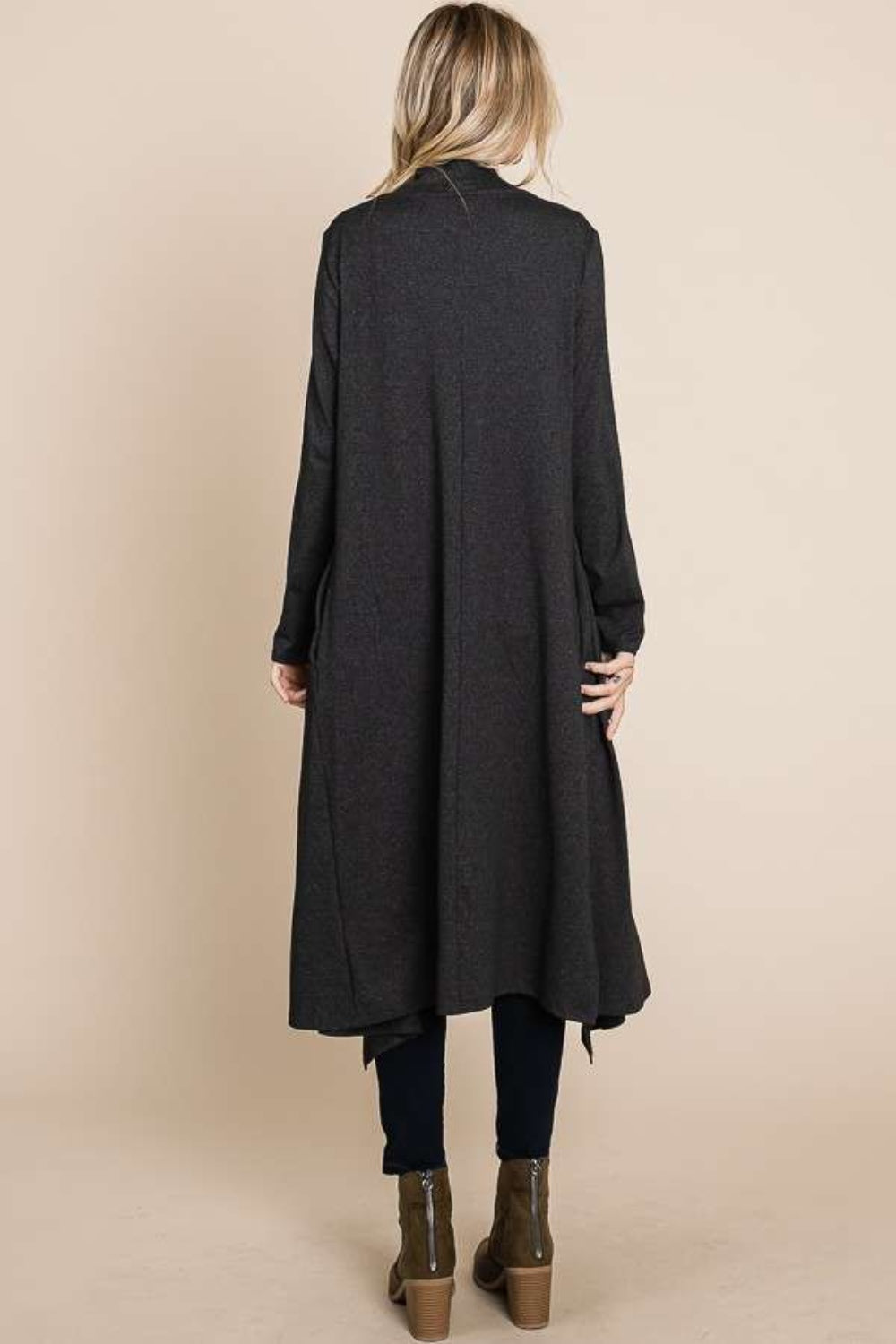 Culture Code Open Front Longline Cover Up with Pockets - UrbanEthereal