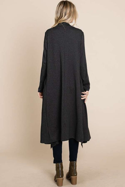 Culture Code Open Front Longline Cover Up with Pockets - UrbanEthereal