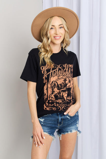 mineB Full Size Graphic Round Neck Tee - UrbanEthereal
