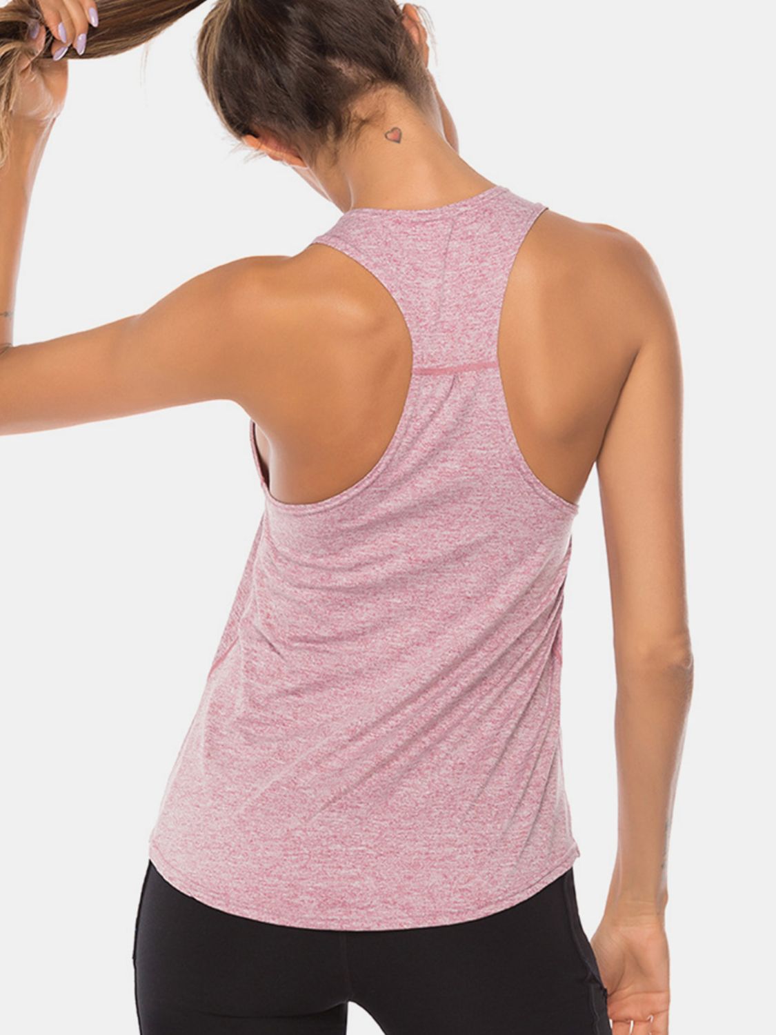 Full Size Scoop Neck Wide Strap Active Tank - UrbanEthereal