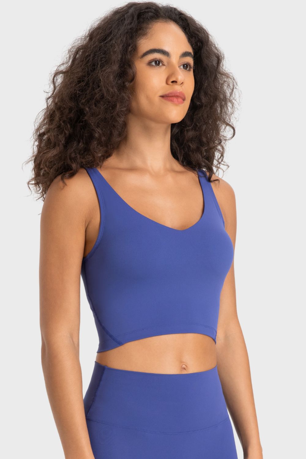 Deep V-Neck Crop Sports Bra - UrbanEthereal