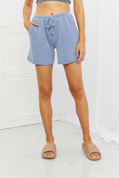 Blumin Apparel Too Good Full Size Ribbed Shorts in Misty Blue - UrbanEthereal