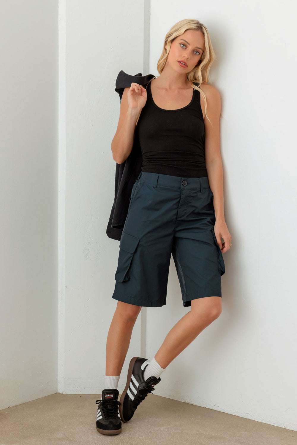 Le Lis Navy Cargo Bermuda Shorts - UrbanEthereal