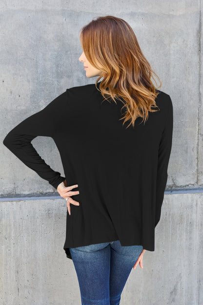 Basic Bae Full Size Open Front Long Sleeve Cardigan - UrbanEthereal