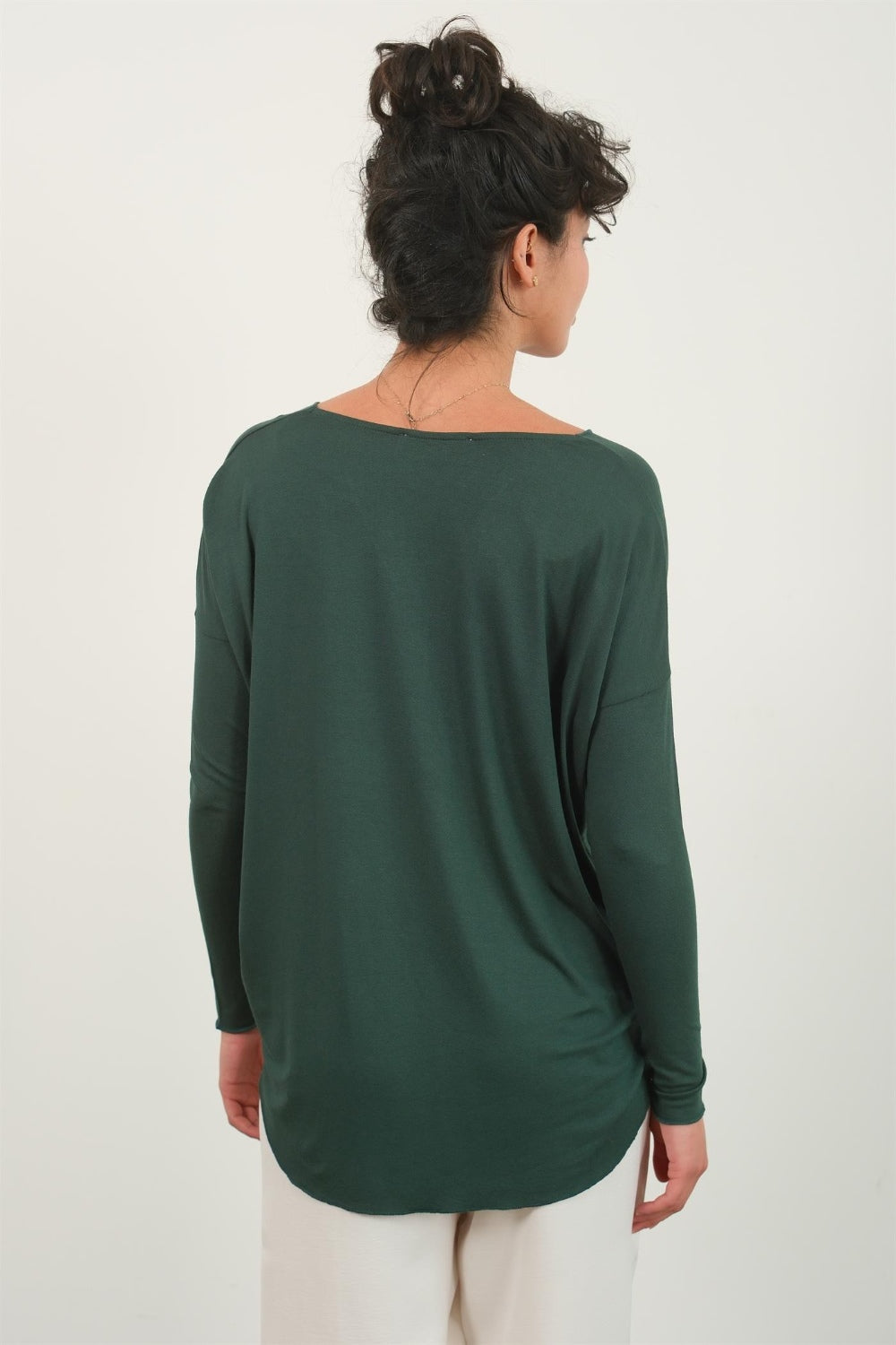 HYFVE Draped Drop Shoulder Long Sleeve Top