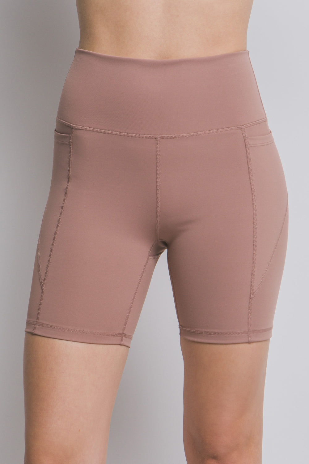 Love Tree High Waist Seam Detail Active Shorts - UrbanEthereal
