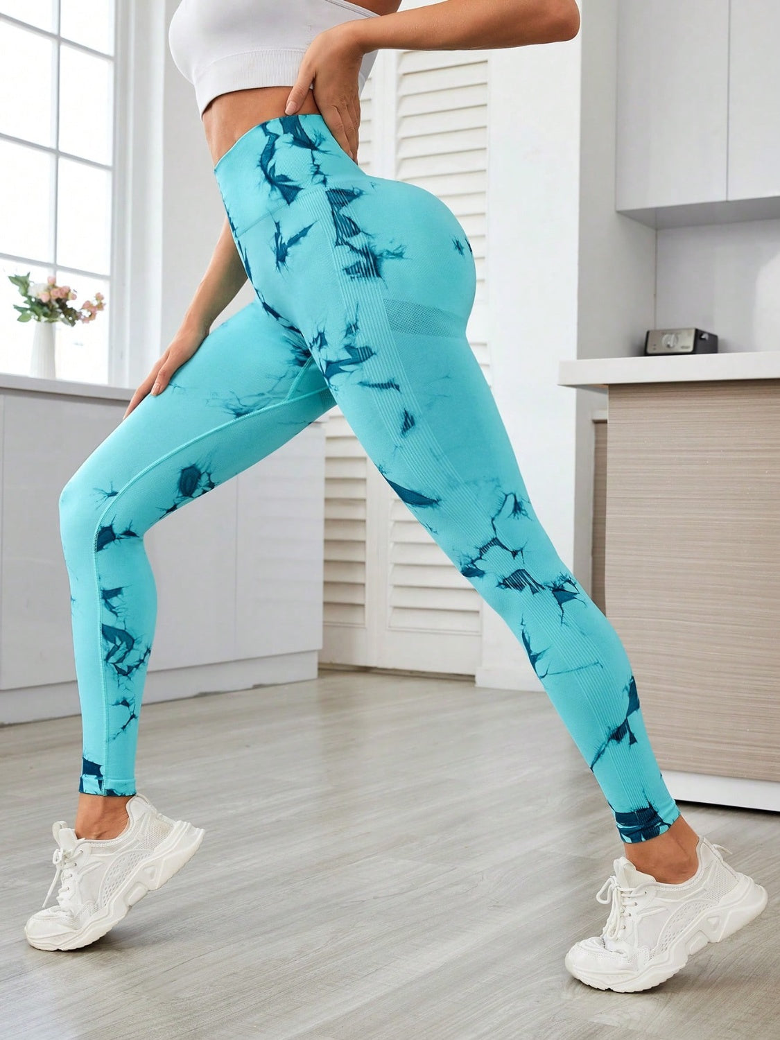 Printed High Waist Active Leggings - UrbanEthereal