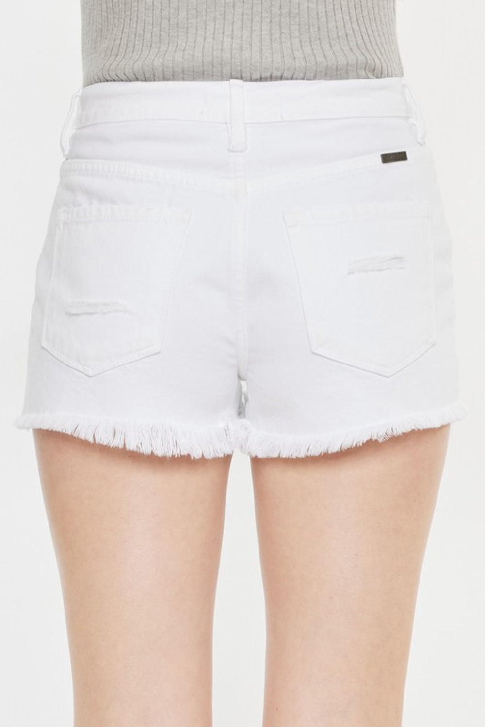 Kancan Raw Hem Distressed Denim Shorts - UrbanEthereal