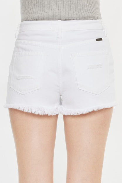 Kancan Raw Hem Distressed Denim Shorts - UrbanEthereal