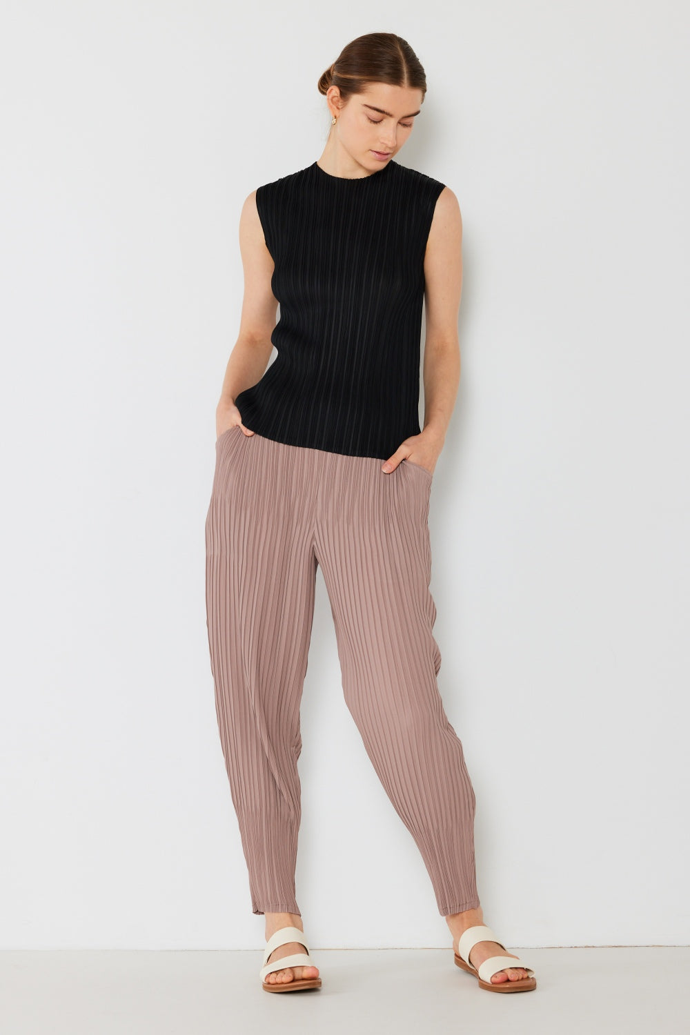 Marina West Swim Pleated Relaxed-Fit Slight Drop Crotch Jogger - UrbanEthereal